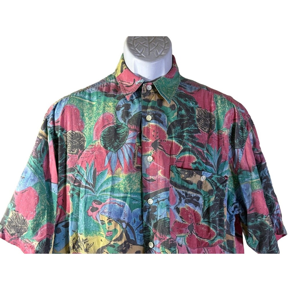 Tom Tailor Short Sleeve Button Down Floral Hawaiian Shirt Medium - Picture 2 of 4